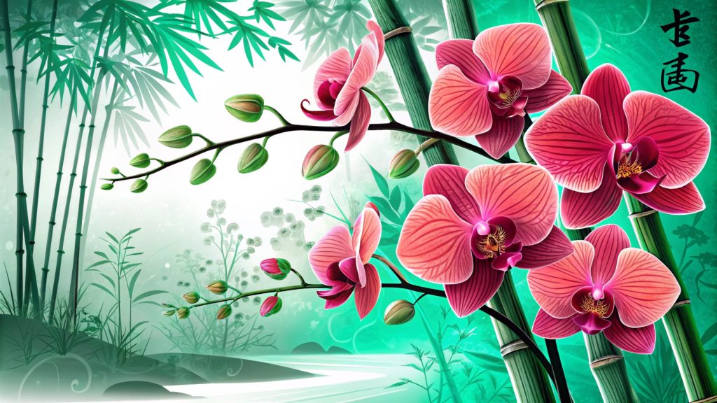 chinese horoscoop symbolen van 2025 bamboe en orchidee